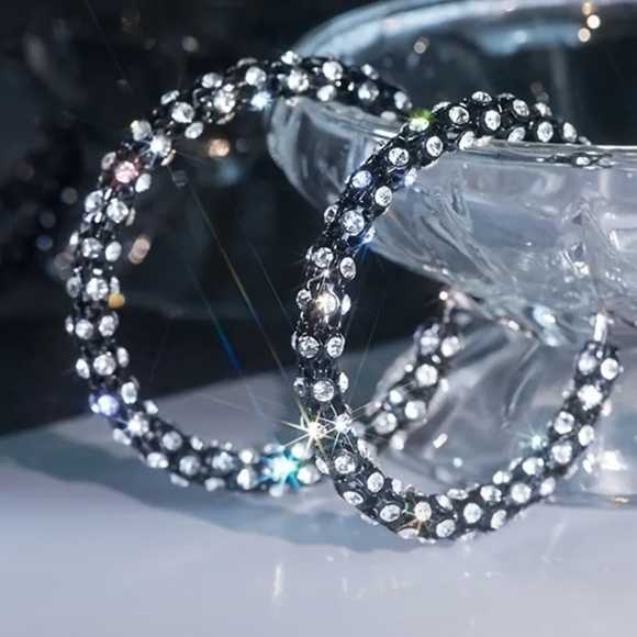 Crystal Hoop Earrings - Picture 1 of 4